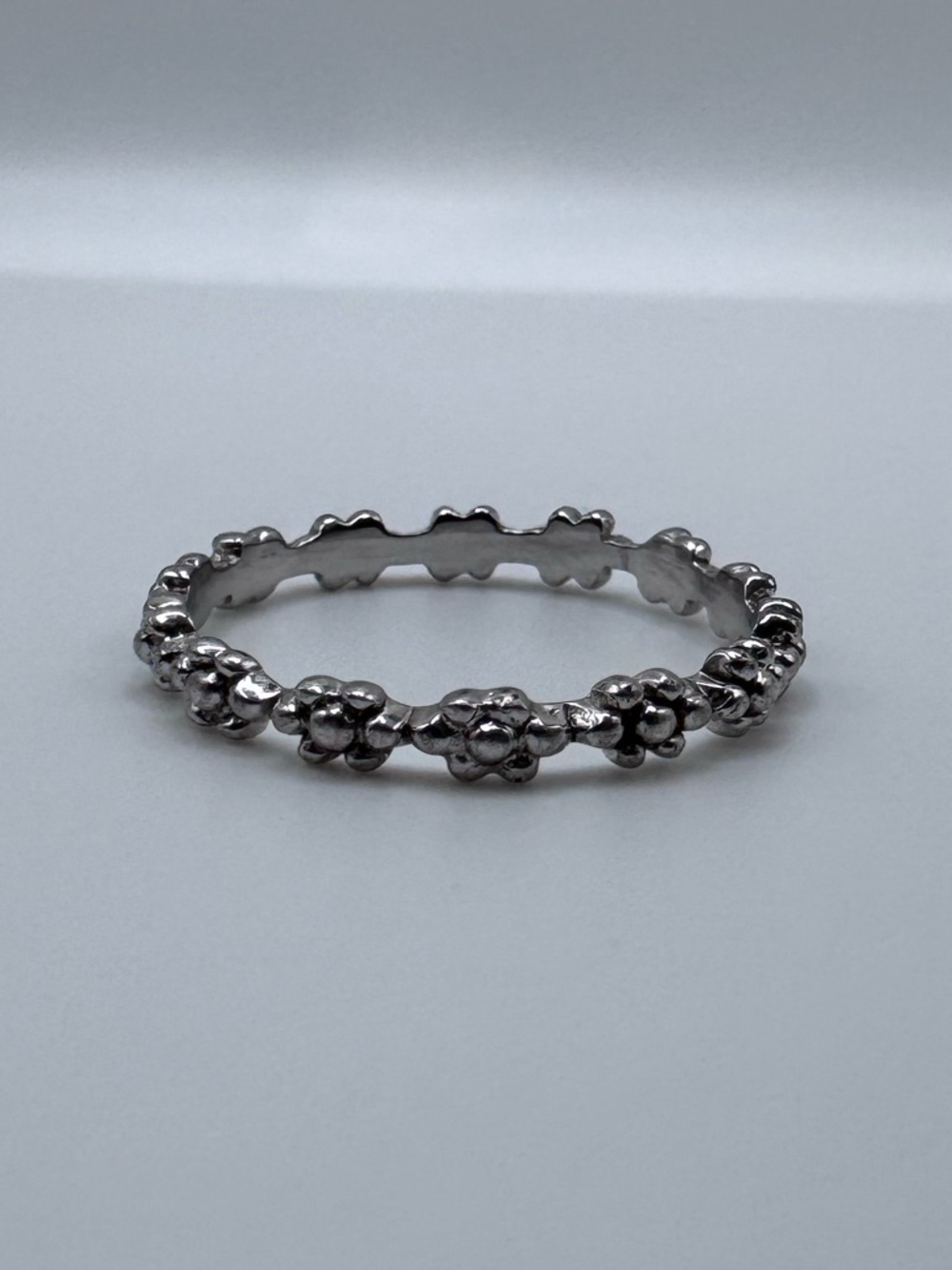 Sterling Silver 925 Infinity Flower Band Sz 8